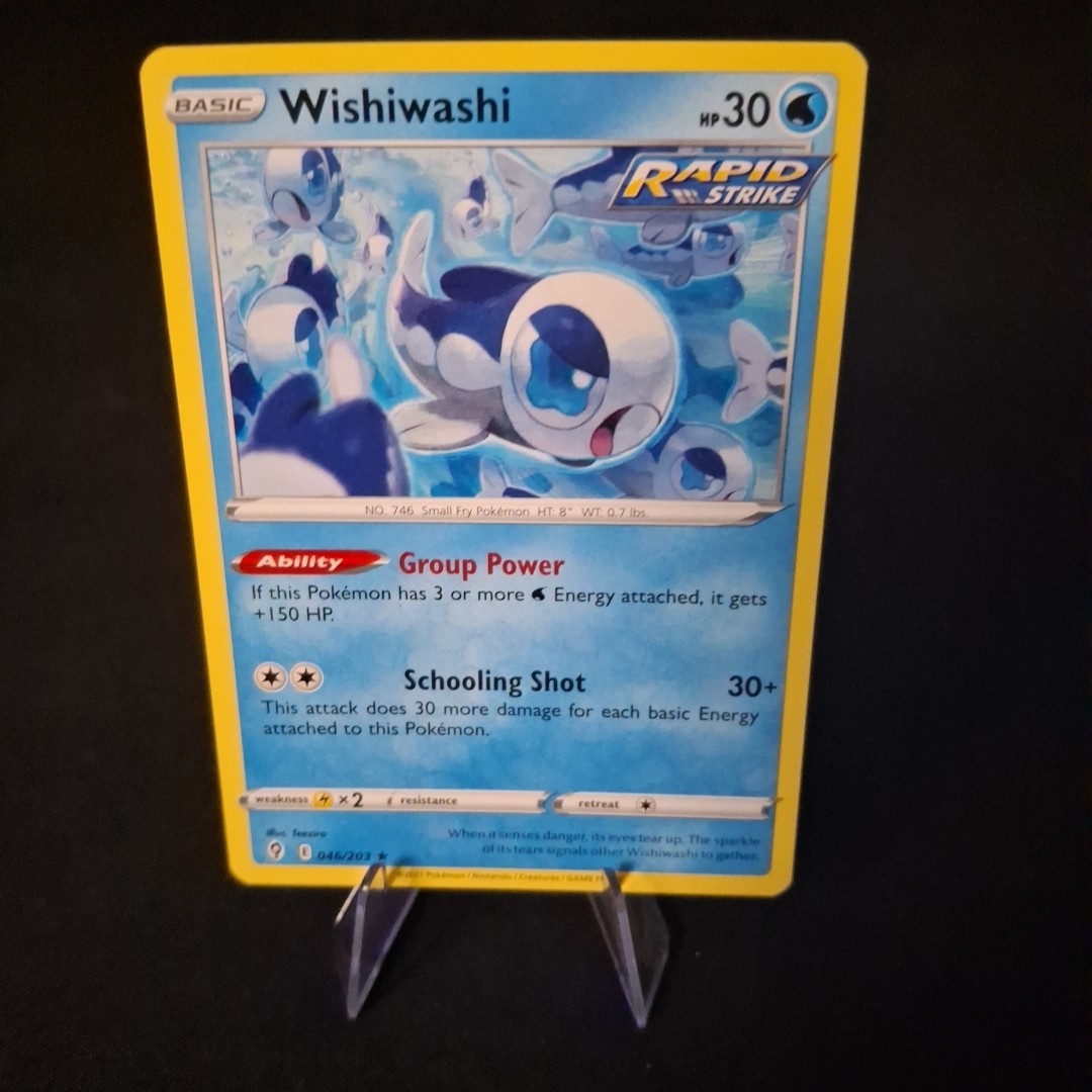 Pokemon TCG Wishiwashi 46/203 Evolving Skies Regular Rare Card Mint Condition