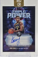 2025-26 Topps Three Triple Power Auto Kam Jones RC /15 Pacers #TP-KJ