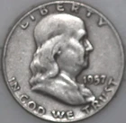 * 1957-D Franklin Half Dollar 90% Silver As Shown
