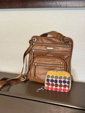 Cool Franco Sarto Brown Faux Leather Crossbody Bag With Matching Wallet Set