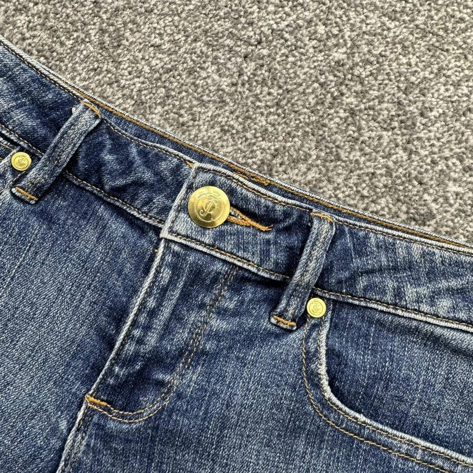 Y2K vintage Juicy Couture low rise denim mini shorts faded fraying hem - Image 4 of 4