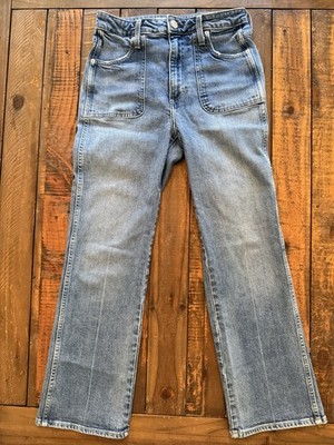 AMO Abigail Peaceful Wide Leg Jeans Womens 28 Blue High Rise Made in USA