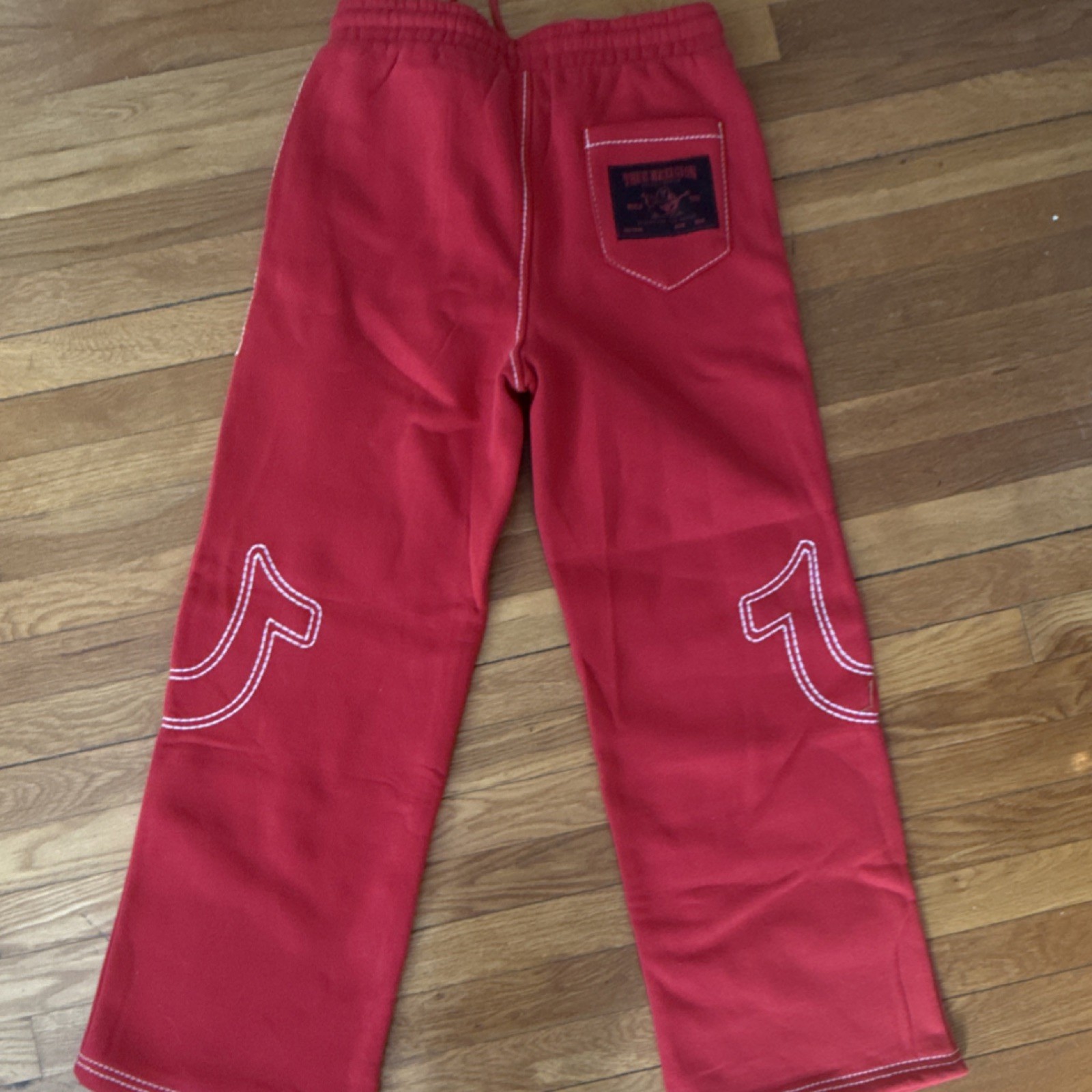 True Religion Red Men's Casual Pants Drawstring Pockets Elastic Waist World Tour thumbnail 3