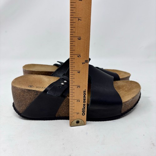 Jo Mercer Sandalen Größe EU 40 / US 9 schwarz Leder verstellbarer Riemen Keilabsatz Damen - Bild 6 von 10