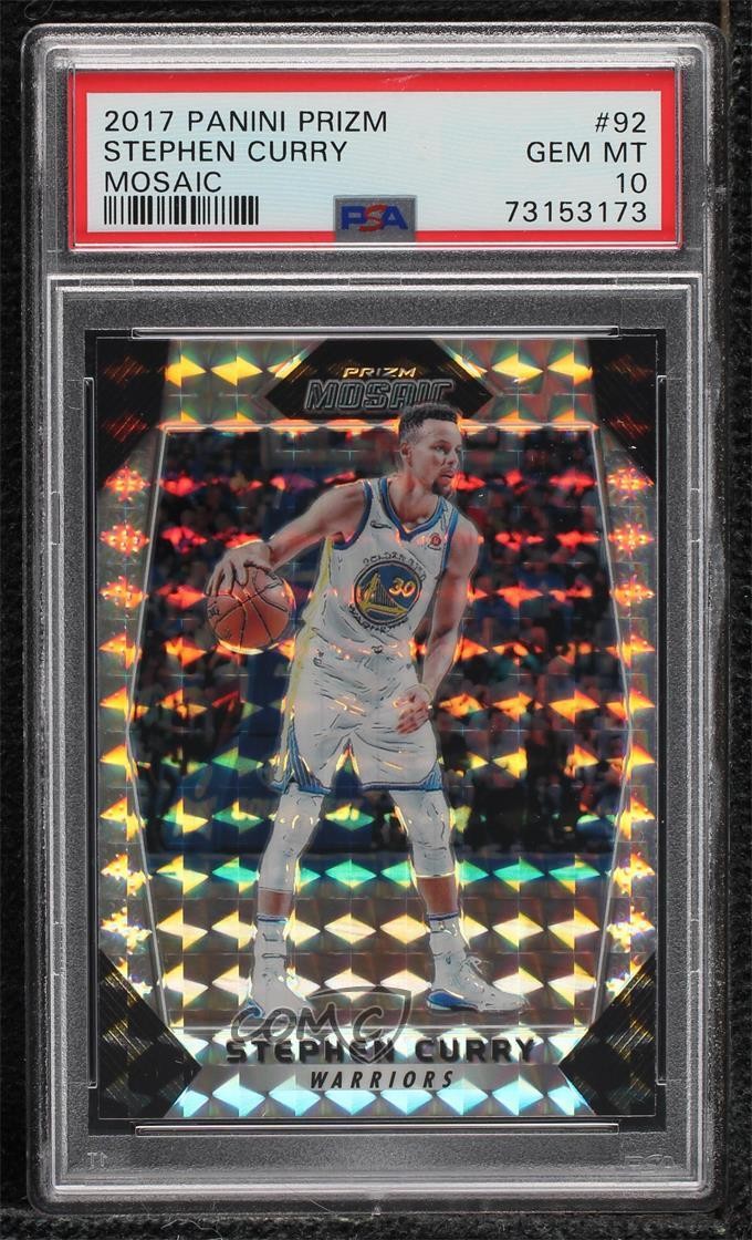 2017-18 Panini Prizm Mosaic Stephen Curry #92 PSA 10 GEM MT 04xn