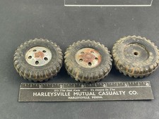 Vintage Original Tonka Toy Truck Replacement Wheels Lot of 3 Black Plastic Tires