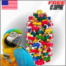 Bird Toys for Macaws Cockatoos Natural Wood Parrot Chewing Toy with Foraging