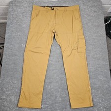 prAna Zion Pants Mens 38x30 Straight Fit Hiking Cargo Integrated Belt Hem Snaps