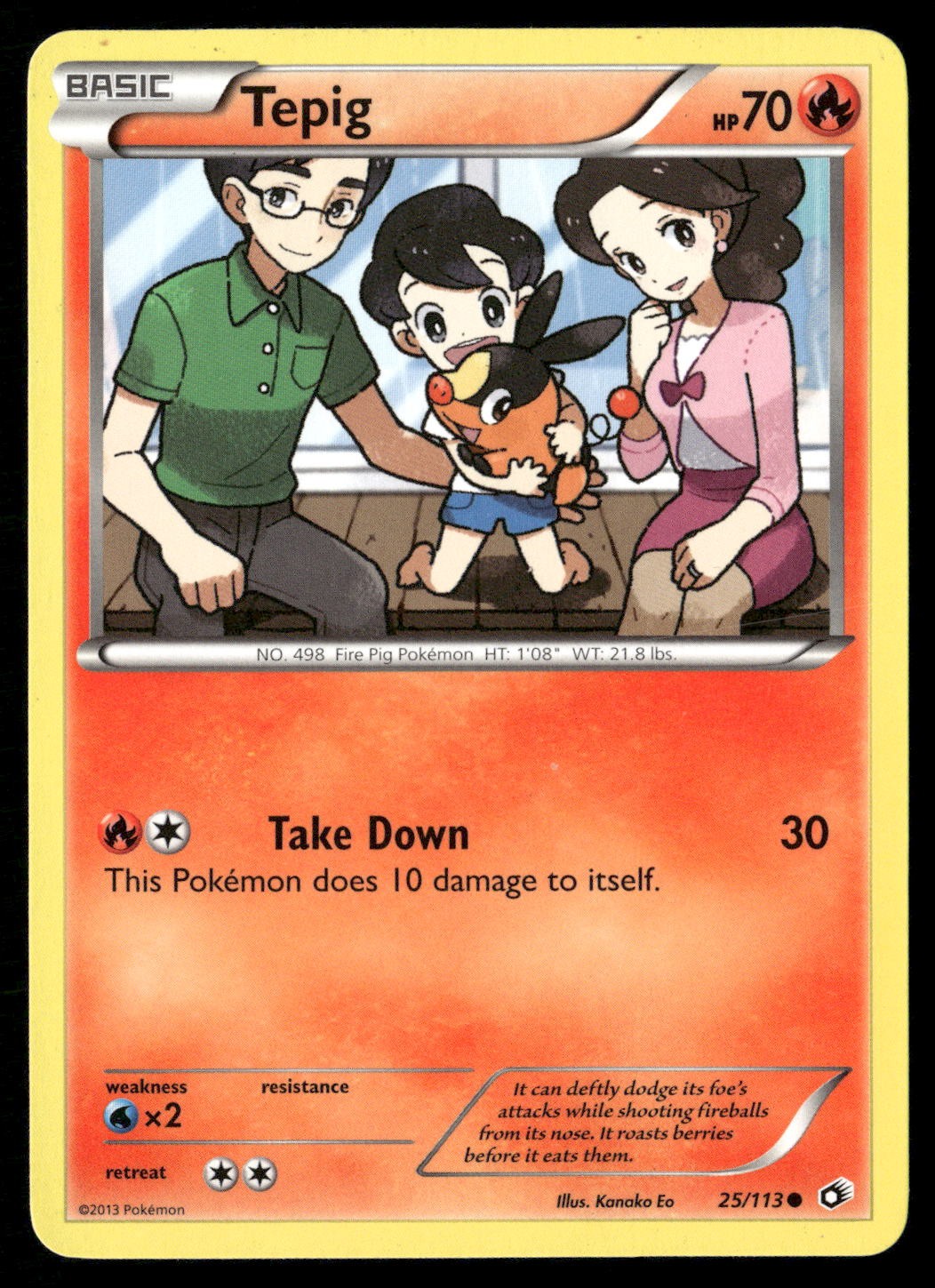 Tepig 25/113 Common Legendary Treasures Pokemon NM/M