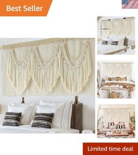 Extra-Large 75" W x 35" L Handmade Macrame Wall Hanging - Bohemian Charm