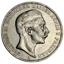 1911-A GERMAN STATES: PRUSSIA DREI MARK MS KM 527