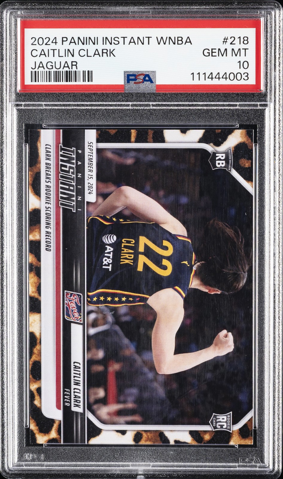 2024 PANINI INSTANT WNBA JAGUAR #218 CAITLIN CLARK 9/10 PSA 10