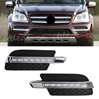 Pair RH+ LH LED Daytime Running Light Fog Lamp For Mercedes X164 X166