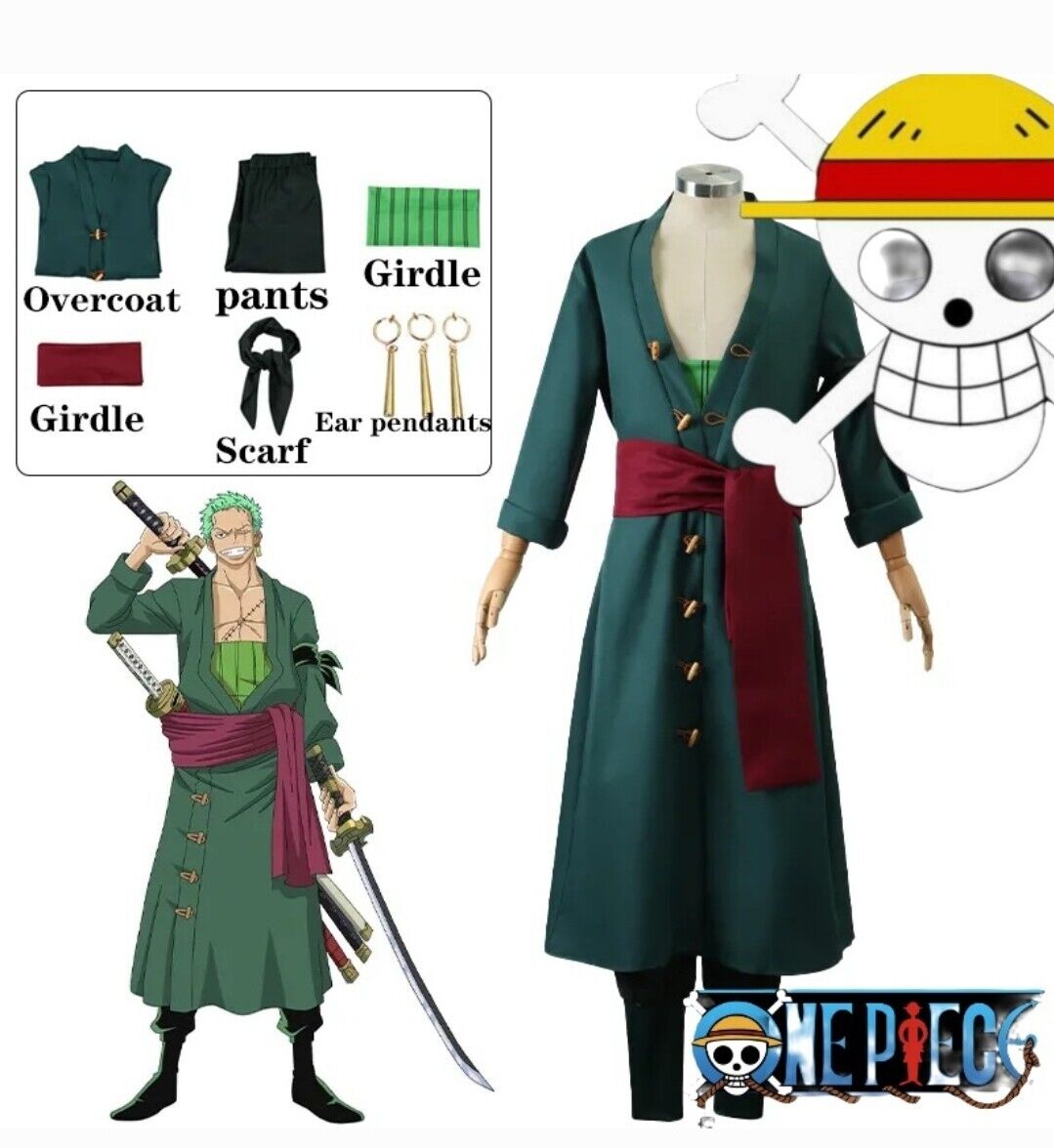 One Piece Cosplay Zoro Roronoa Costume Animé Déguisement Manga Toute Taille