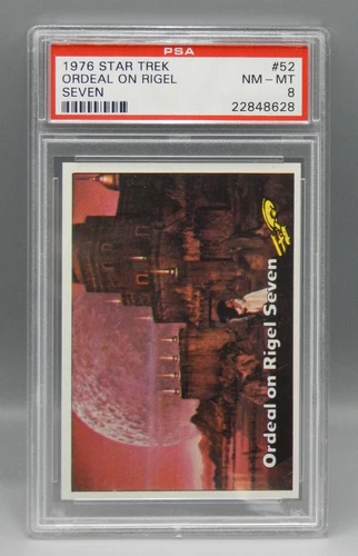 PSA 8 vintage 1976 Topps STAR TREK trading card #52 Ordeal on RIGEL SEVEN nice !