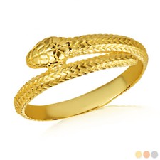 Gold Coiled Snake Wraparound Band Ring (Avail...