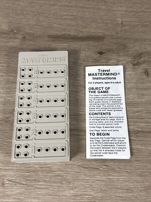 Travel Mastermind 1988 Pressman Game To Go Break the Hidden Code Mini Strategy