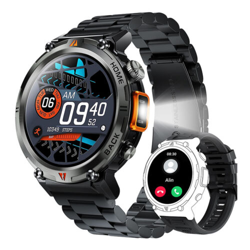 Smart Watch For Men Military Watch Touch With LED Flashlight, 1.45" HD Outdoor - Picture 19 of 22