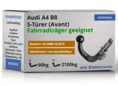 ANHÄNGERKUPPLUNG für Audi A4 B8 Avant 08-15 abnehmbar BRINK +13pol E-Satz ECS - Bild 1 von 3