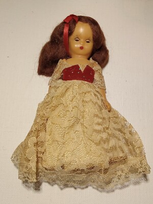 Vintage Hard Plastic Nancy Ann Storybook Doll, Moveable Head, Arms and Legs