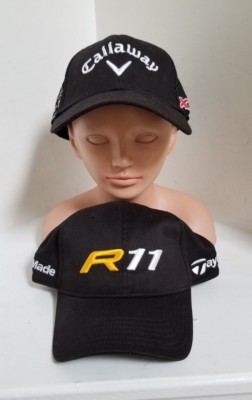 LOT OF 2 - GOLF HAT - TAYLORMADE (strapback) + CALLAWAY ( fitted : S/M ) BLACK