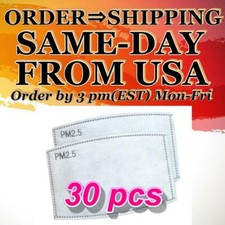 30 pcs Activated Carbon Filter 5-Layer PM2.5 For Face Mask Coverings US SELLER