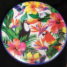 Tropical Bird Paper Plates Toucan Parrot Hawaiian Palm Jungle Party 23cm Plates