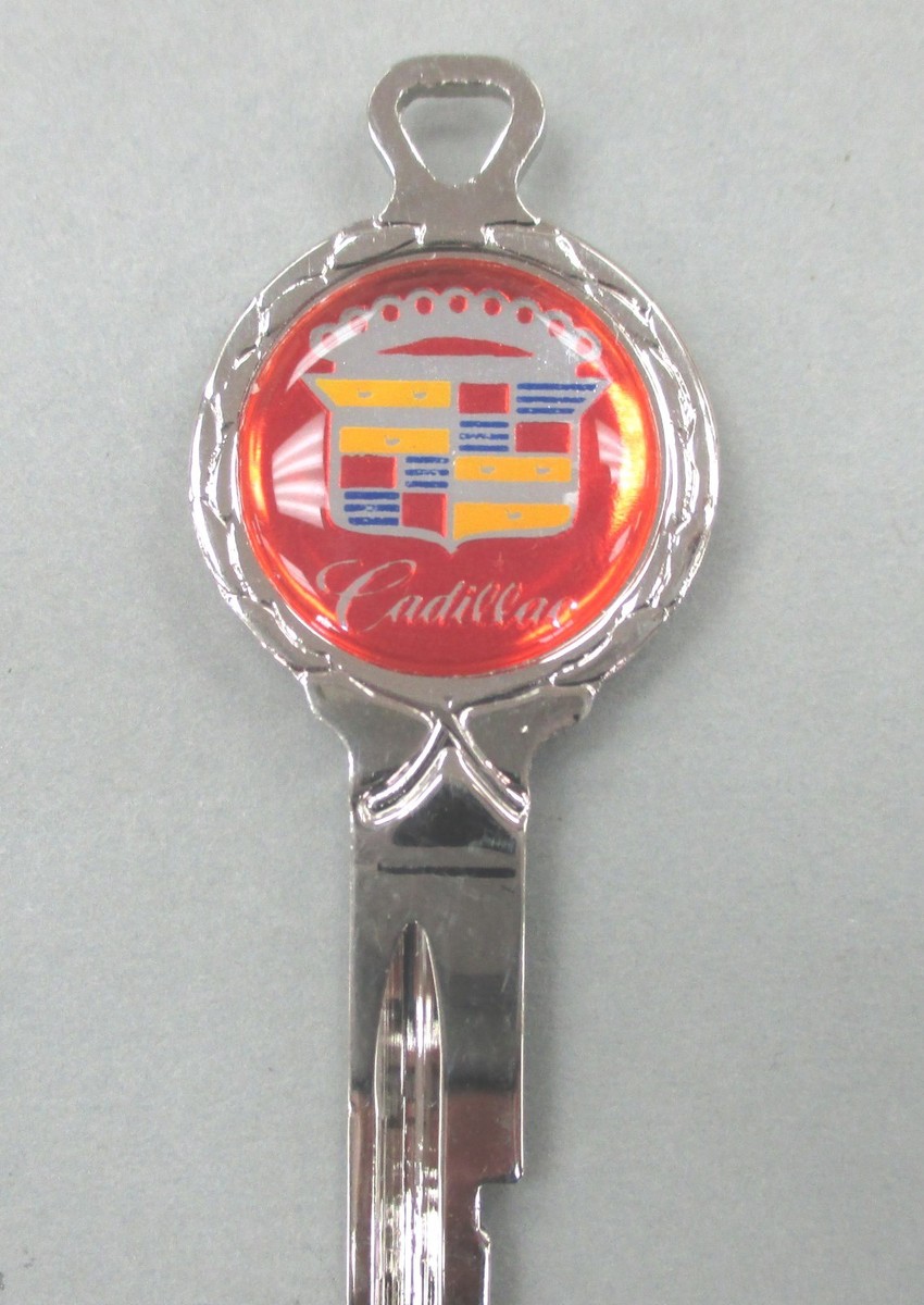 Red Cadillac Crest B-1 Classic White Gold Deluxe Keys Set NOS 1931