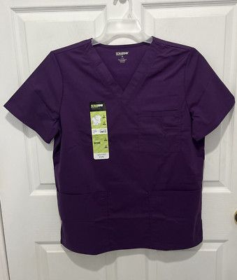 Scrubstar Core Essentials Unisex Medical Nurse Solid Purple Scrub Top Size Small
