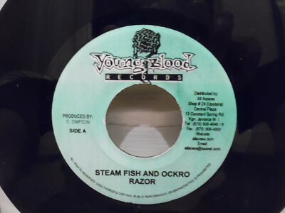 RAZOR - STEAM FISH AND OCKRO - STEPFATHER RIDDIM - DANCEHALL - REGGAE -7''
