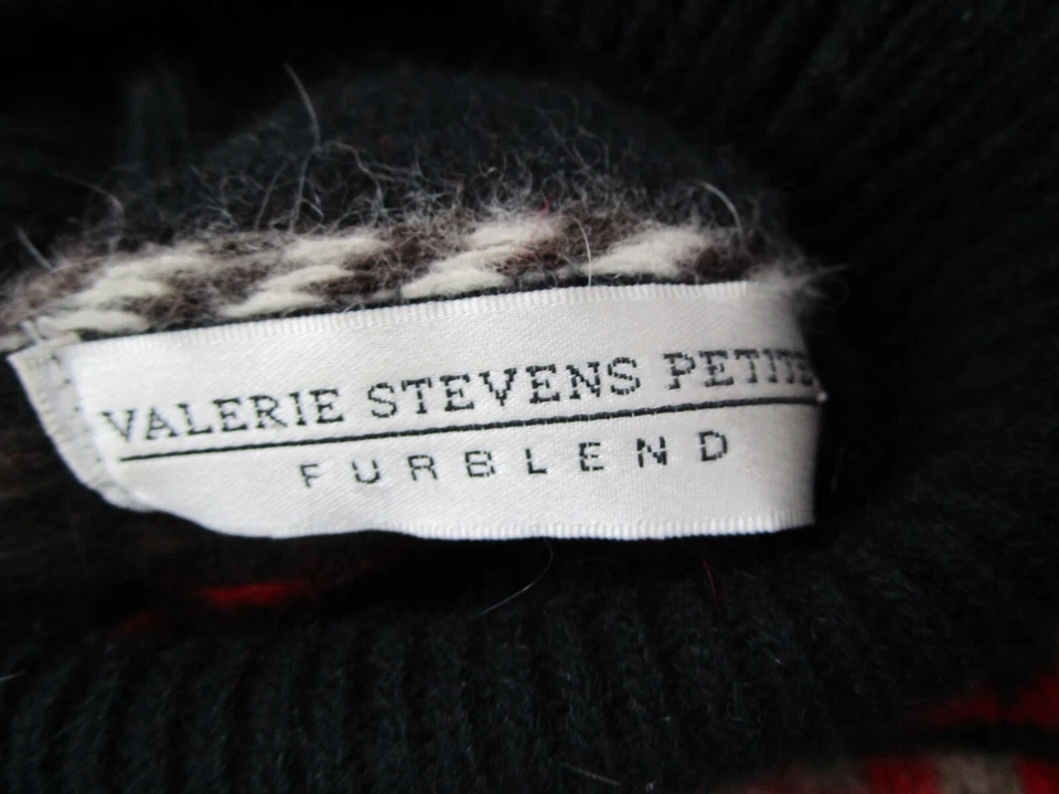 Vintage Valerie Stevens Sweater Women Large Petite Red Lambswool Rabbit Y2K - Image 3 of 4