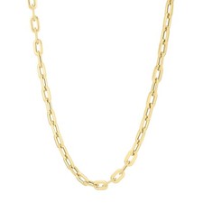 14k Yellow Gold 18" Oval Concave PAPERCLIP Link Chain Necklace 5 grams 5.3MM
