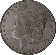1898 MS65 Morgan Dollar, PCGS 34323055. CAC