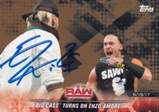 Enzo Amore Signed 2018 Topps WWE Road to Wrestlemania Bronze Card 41 w/ Big Cass