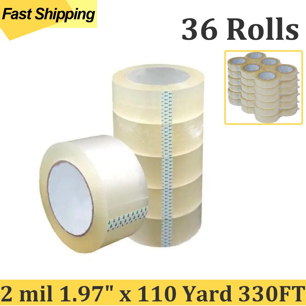 36 Rolls Shipping Packaging Box Packing Sealing Tape 2 mil 1.97" x 110 yd 330FT