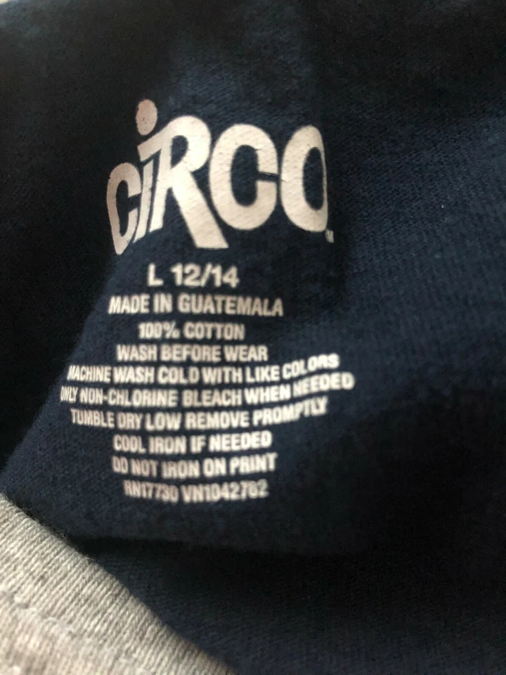 L 12-14 CIRCO 海军蓝 绿色 棒球图形背心 针织 T 恤 活动运动 — 第 4/4 张图片