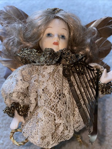 Louis Nichole Heirloom Porcelain Stick Doll Angel 1985 label - Picture 4 of 5