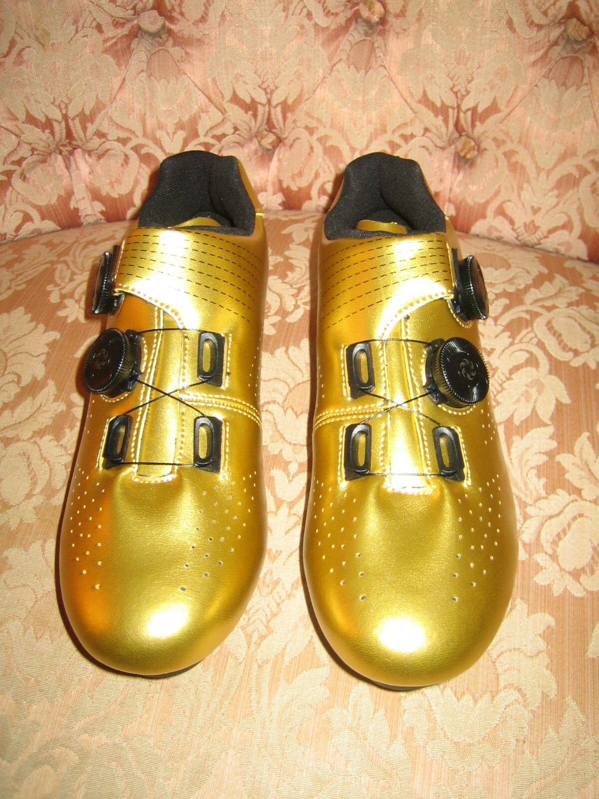 Gold Cycling Shoes Men's Womens Breathable Clipin Cycling Shoes Road