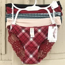New Jessica Simpson Ultra Flirty Lace Panties Underwear NWT Small Set of 5 Red