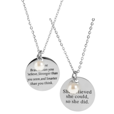 Alaways Remember You Are Braver Stronger Smarter Print Meaningful Tag Necklace