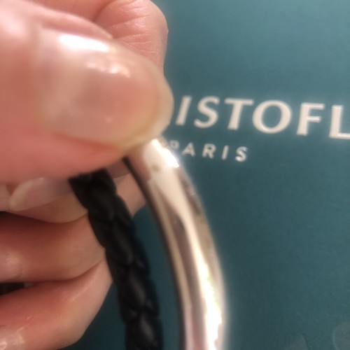 CHRISTOFLE Bracelet DUO COMPLICE Cuir ´noir Et argent 925 Boite d 'origine - Bild 7 von 12