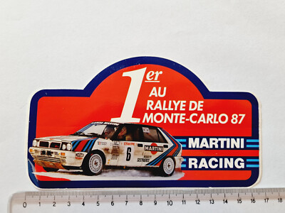 Autocollant Rallye Monte-Carlo - 15,5 X 31 Cm - Rouge/Blanc - Neuf
