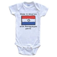 Made In America With Paraguayan Parts Paraguay Flag One Piece Baby Bodysuit