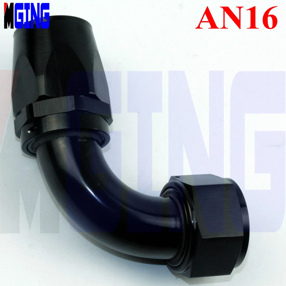 Adaptador de línea de gas combustible aceite montaje extremo manguera giratoria 16an an16 90 grados Foto 3 de 4