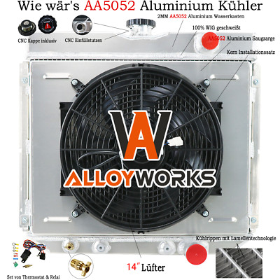 3 Reihen Kühler + Lüfter + Relay Für Ford Mustang Cougar XR7 Falcon 66-1970 67,