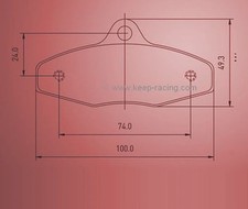 Pastiglie dei freni (set di 2) del tipo EA Comp./Birel/First Kart, posteriore (5