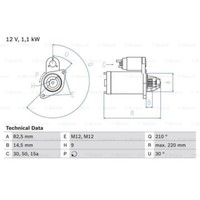 Bosch Anlasser Starter 1.1Kw FüR Audi A4 80 VW Passat Variant 0 986 016 330