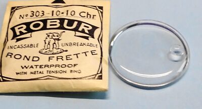 VERRE MONTRE FRETTE BAGUE CHROMEE ETANCHE ROND 29.4 mm