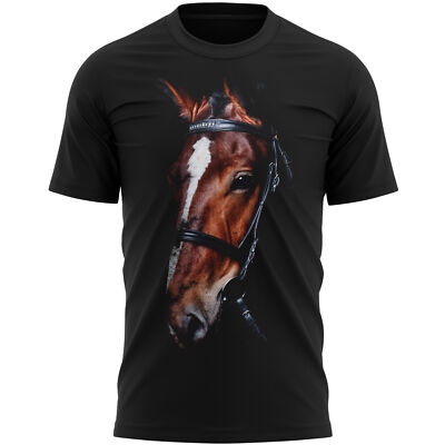 Pferdekopf Print Herren TShirt Grafik Tierliebhaber Reitsport Geschenk Reiter Geburtstag