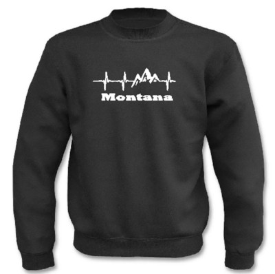 Pullover l Heartbeat Mountains I Montana Berge Herzschlag EKG I Fun, Sweatshirt 